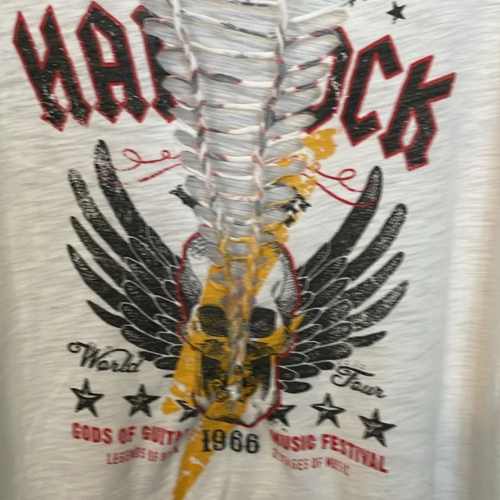 Hard Rock World Tour Gods of Guitar Music Festival 1966 Womens T-shirt - Picture 2 of 4